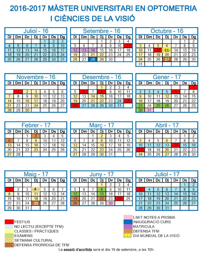 Calendari MUOCV 16-17