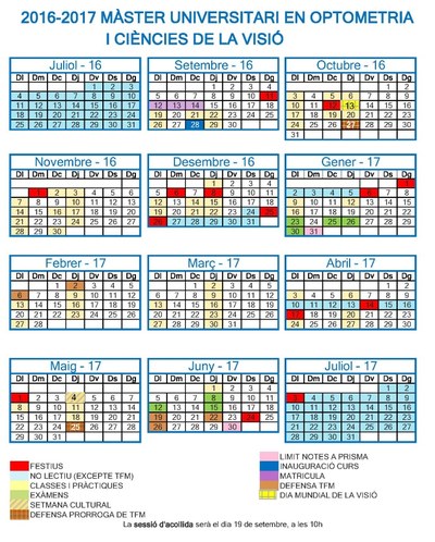 Calendari MUOCV 16-17