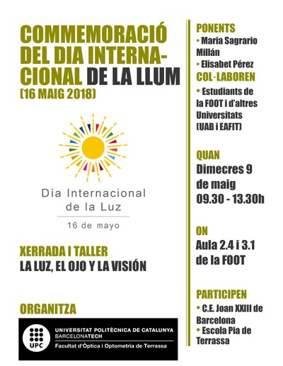 Commemoració del Dia Internacional de la Llum a la FOOT