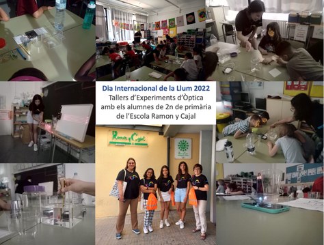 Tallers d'Experiments d'Òptica amb alumnes de l'Escola Ramon y Cajal de Terrassa - DIL 2022