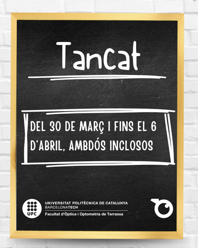 Tancat per Setmana Santa