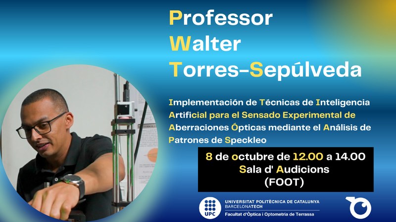 Seminario de Investigación del DOO: Implementación de inteligencia artificial para el sensado experimental de aberraciones ópticas mediante el análisis de patrones de Speckle. Seminario de Investigación del DOO: Implementación de inteligencia artificial para el sensado experimental de aberraciones ópticas mediante el análisis de patrones de Speckle.