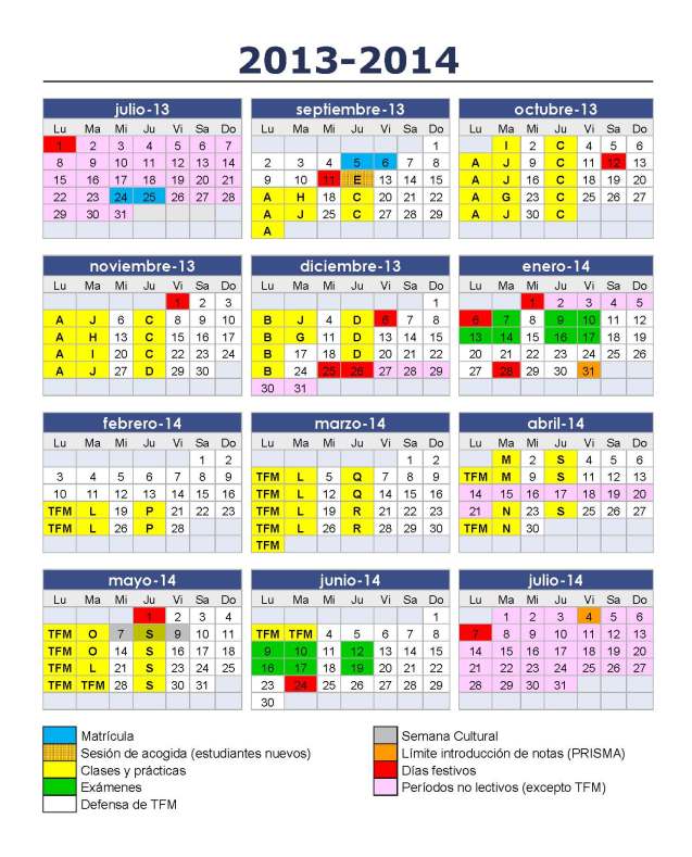 Calendario Master 2013-2014