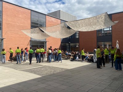 Ensayo de la colla castellera Bergants del Campus de Terrassa