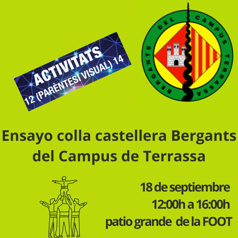 Ensayo de la colla castellera Bergants del Campus de Terrassa