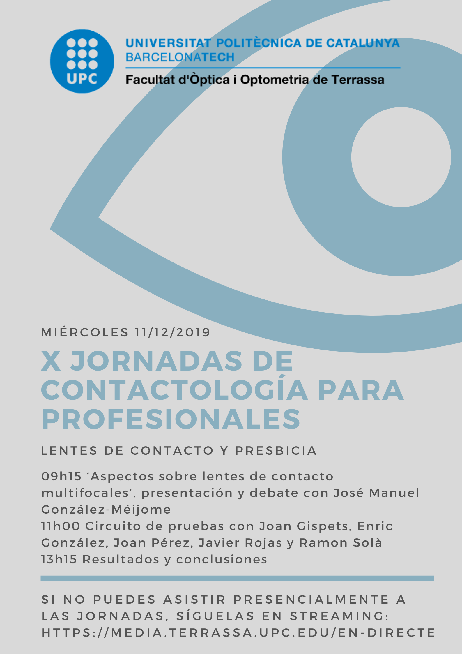 Jornadas de contactología 2019 — Facultad de Óptica y ...