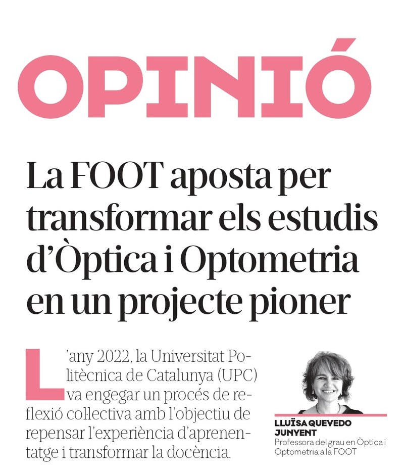 La FOOT apuesta por transformar los estudios de Óptica y Optometría en un proyecto pionero.