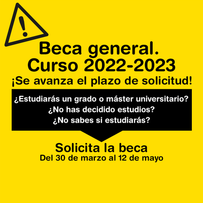 Se avanza el plazo de solicitudes de la beca general del Ministerio de Educación